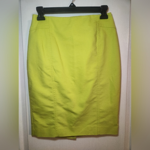 Ann Taylor pencil skirt yellow / green size 4 - Picture 9 of 11